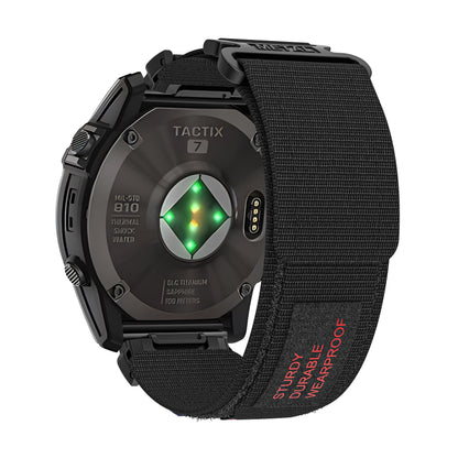 Rugged Nylon Quick Fit Watch Band — Compatible with Garmin Fenix E 8/7X/7/6/6X/5/5X/3HR