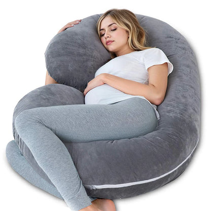 G-Shaped Pregnancy Pillow – Full Body Maternity Sleeping Pillow with Removable Cover for Belly Support