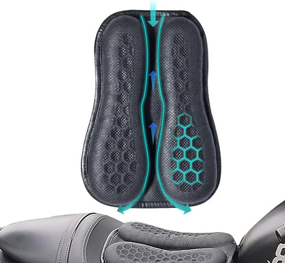 Motorcycle Air Seat Cushion – Shock Absorbing Pressure-Relief Saddle Cover for Cruiser & Sports Bike Travel Comfort