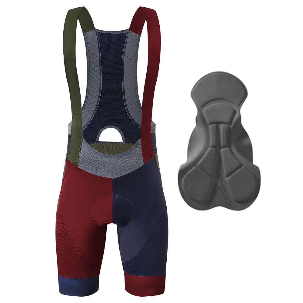Ykywbike Men's Cycling Bib Shorts – Padded Quick-Dry Bike Tights for 6-Hour Rides, Outdoor Cycling Clothing