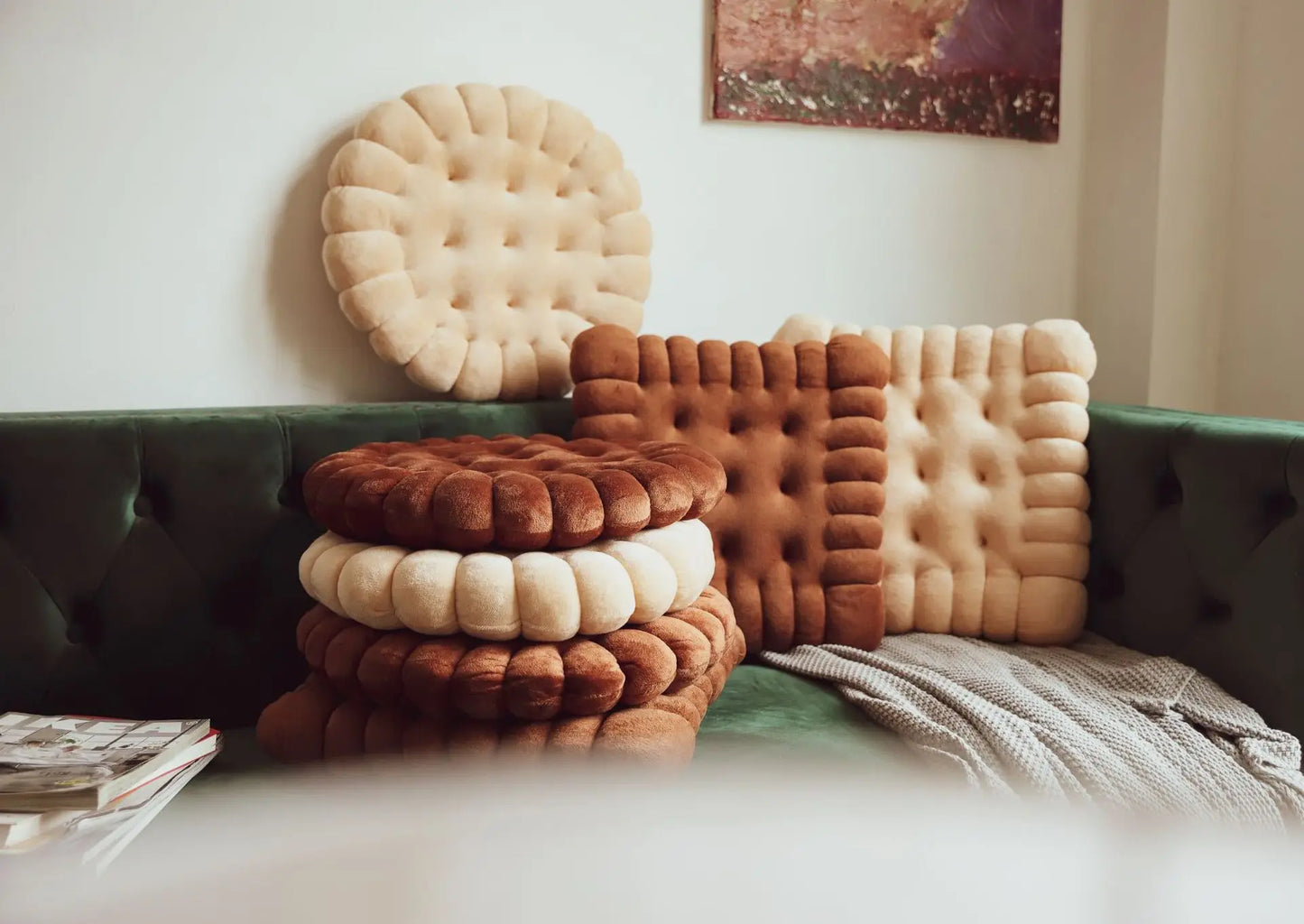 INS Cookie Biscuit Cushion – Soft & Cute Throw Pillow, Thickened Seat Pad for Chair & Living Room Decor