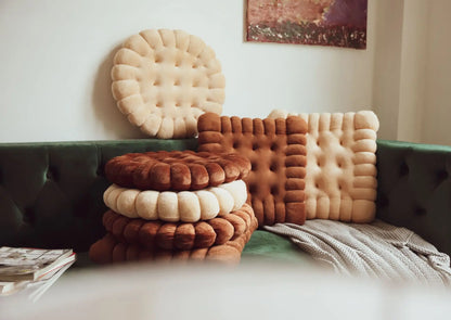 INS Cookie Biscuit Cushion – Soft & Cute Throw Pillow, Thickened Seat Pad for Chair & Living Room Decor