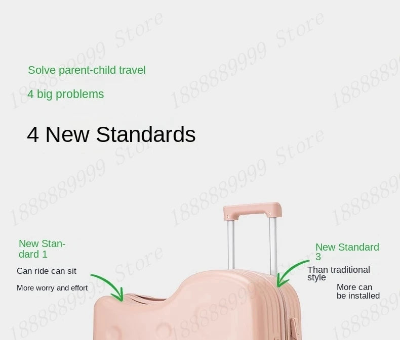 Kids Ride-On Suitcase with 360° Wheels & TSA Lock – Lightweight Cabin Luggage for Boys and Girls