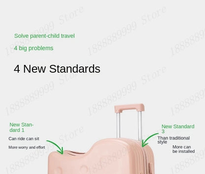 Kids Ride-On Suitcase with 360° Wheels & TSA Lock – Lightweight Cabin Luggage for Boys and Girls