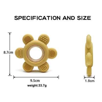 Baby Silicone Teether Necklace - Rudder Shape BPA Free Sensory Chewing Toy for Infant Teething Relief