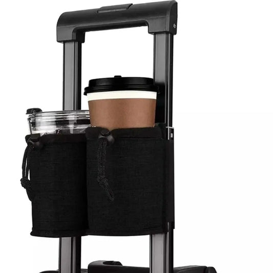 Travel Luggage Cup Holder Set - Portable Hands-Free Drink Carrier for Coffee, Milk Tea & Travel Storage