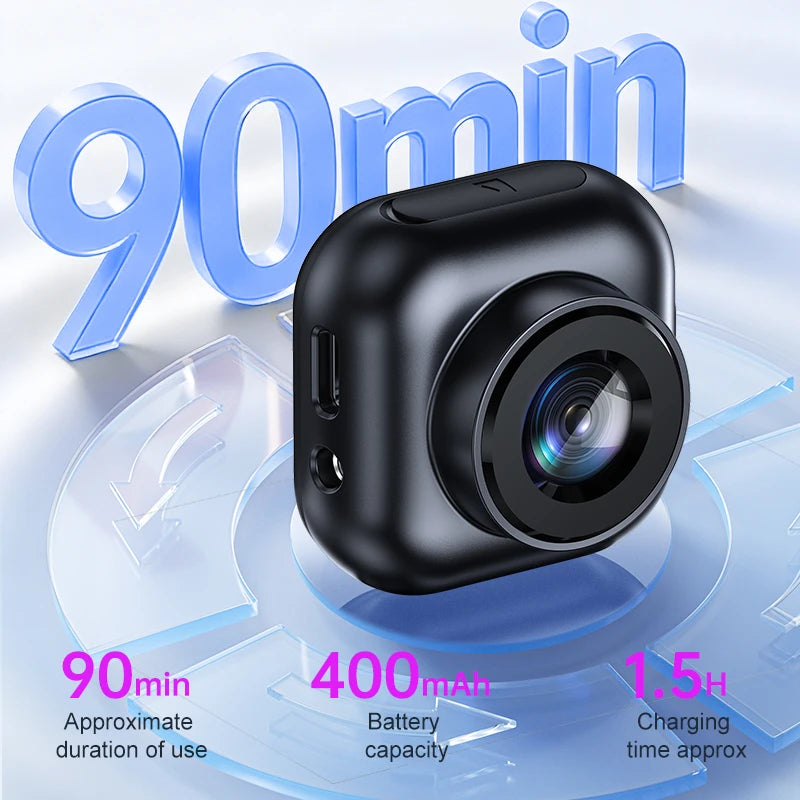 Lenovo 2K Mini Action Camera - Thumb-Sized HD Video Recorder for Cycling, Diving & Outdoor Adventures