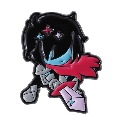4-Piece Deltarune Enamel Pin Set - Susie & Kris RPG Game Character Brooches for Backpacks, Jackets & Fan Gifts