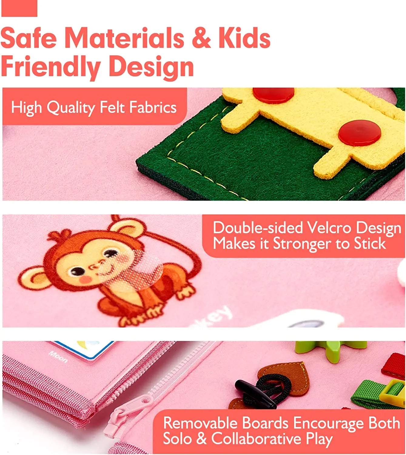 Montessori Busy Book – Portable Educational Toy for Toddlers, Travel Activity Board, Fine Motor Skills & Early Learning