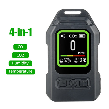 Yieryi 3-in-1 CO Gas Leak Detector - Portable Carbon Monoxide Alarm with Flashlight, Temperature & Humidity Meter for Indoor Use