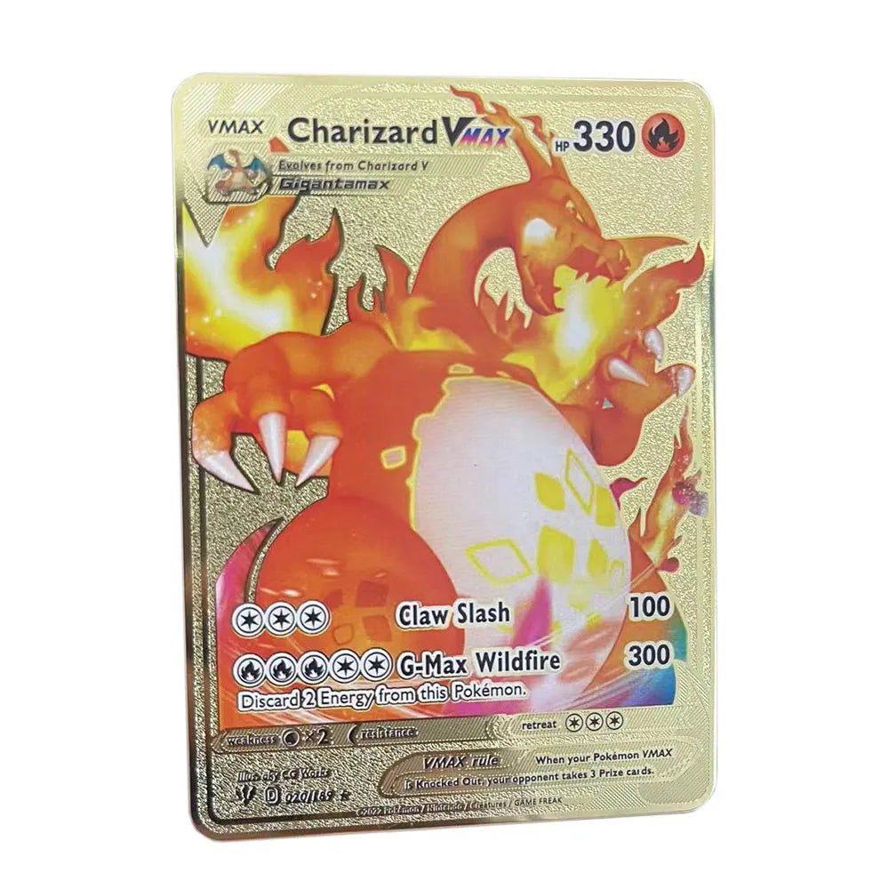 2025 Metal Pokémon Card - Arceus Charizard Mewtwo VMAX GX EX Gold Anime Collectible Card