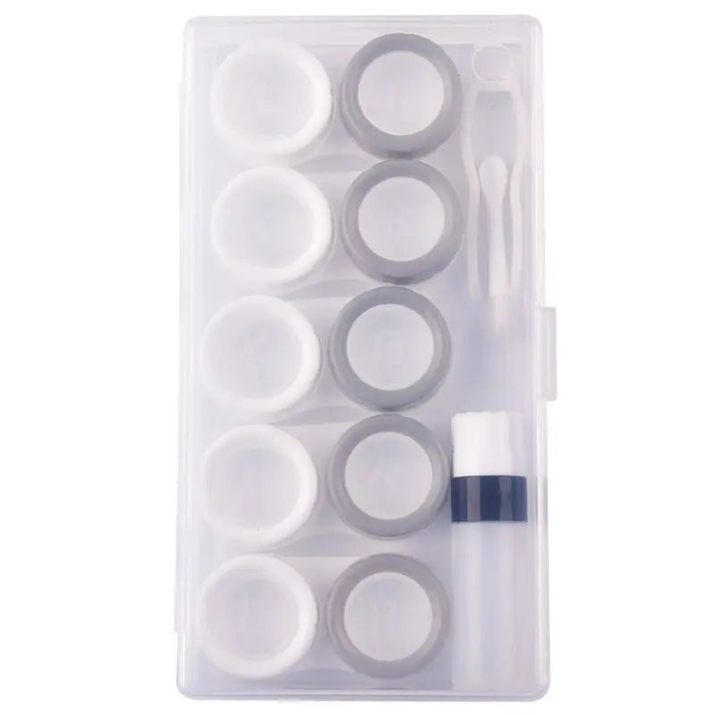 5-Pack Macaron Contact Lens Case Set – Dual Storage Display Box Travel Kit Portable Lens Holder for Easy Carrying
