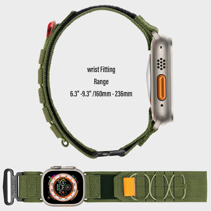 Tactical Nylon Strap for Apple Watch – Alpine Trail Loop Band for 40-49mm Series Ultra2, 11, 7-9, SE