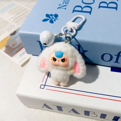 Plush Baby Keychain Bowknot Bag Pendant Hanging Charm for Phone Car Backpack Labobu Gift
