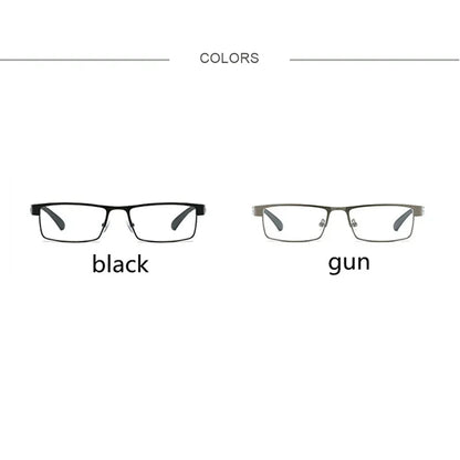Elderly Anti-Blue Light Reading Glasses – Metal Optical Frame Business Eyewear for Men, Fashion Presbyopia Glasses +1.0 to +4.0