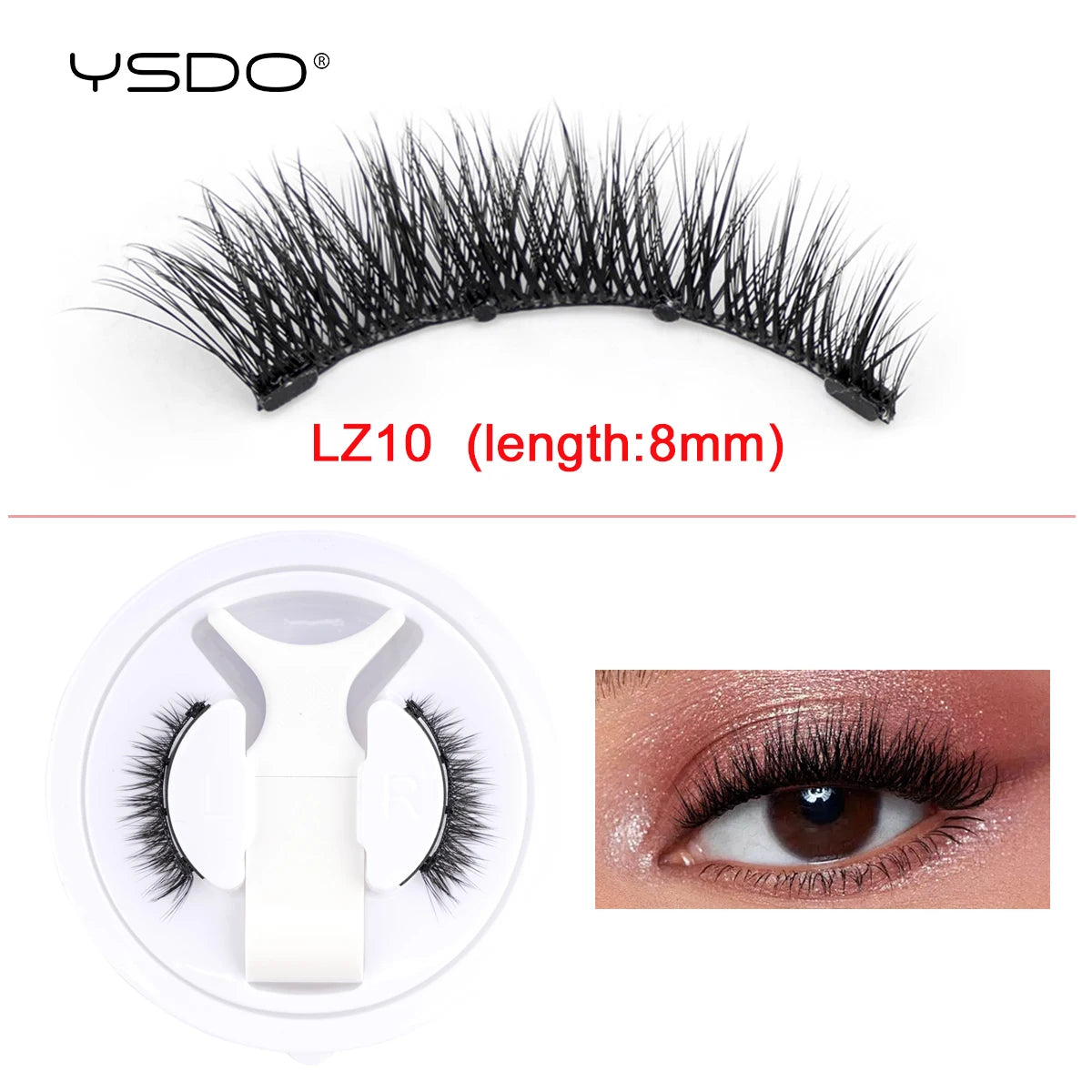 YSDO Winged Magnetic 3D Mink Eyelashes – Reusable Long-Lasting False Lashes, No Glue Needed with Tweezers for Makeup