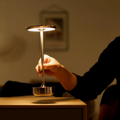 Wireless LED Touch Sensor Table Lamp - Rechargeable Desktop Night Light for Bedroom, Hotel, Bar & Restaurant Decor