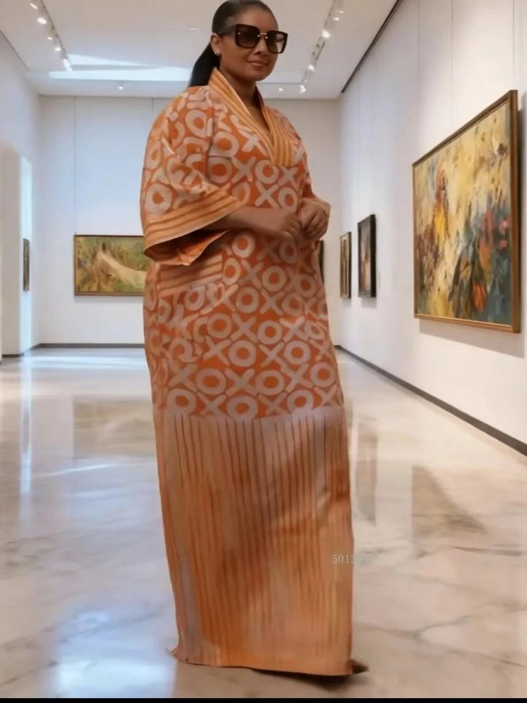 Plus Size African Maxi Dress - Traditional Dashiki Ankara Kaftan Abaya Robe