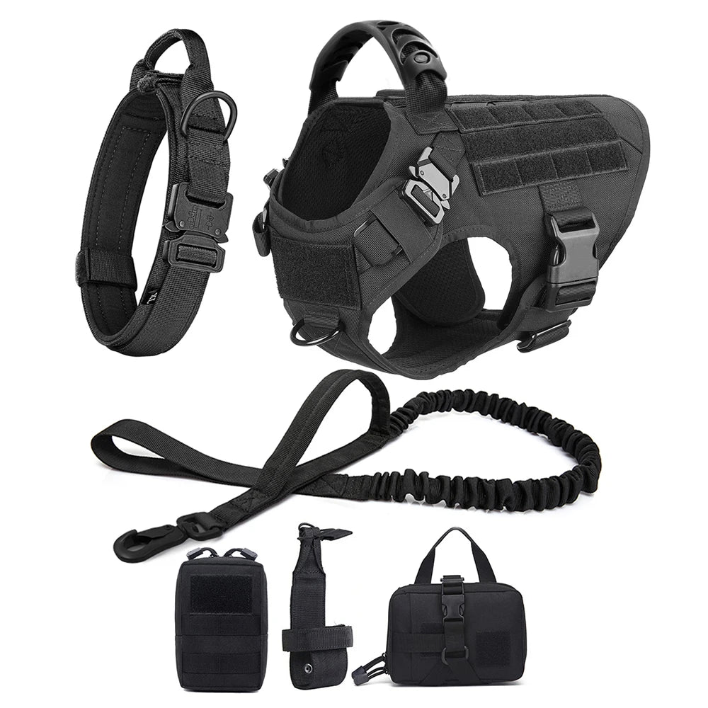 Large Dog Harness & Leash Set — Training & Walking Vest for German Shepherd, Malinois