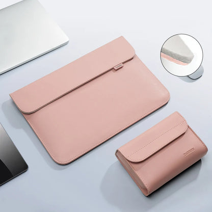 PU Leather Laptop Sleeve — Protective Bag Case for MacBook Air/Pro 13-16", Xiaomi, Huawei, Dell, HP, ASUS 14-15.6 Inch Notebooks