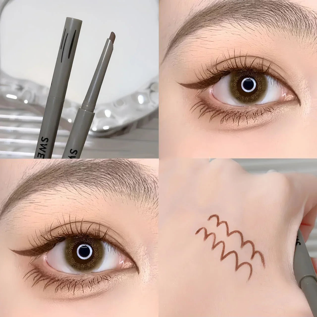 Sexy Rose Red Matte Eyeliner Pencil — Waterproof, Easy-to-Color Wine Red Eye Makeup Cosmetics (1pc)