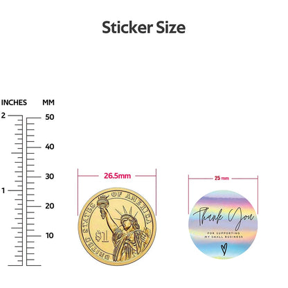 Rainbow Laser Thank You Stickers - 50–500pcs Adhesive Labels for Small Business Packaging, Boutique Wrapping, and Order Supplies