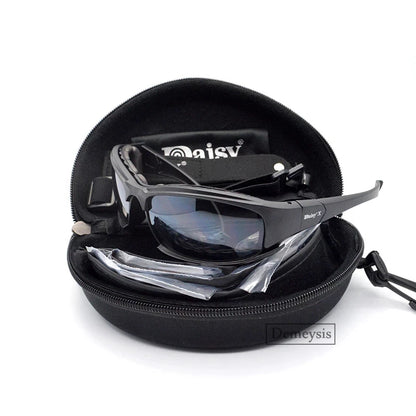 Daisy Tactical Polarized Glasses - Military Goggles Army Sunglasses with 4 Lens in Original Box, Men's Shooting Hiking Eyewear Gafas