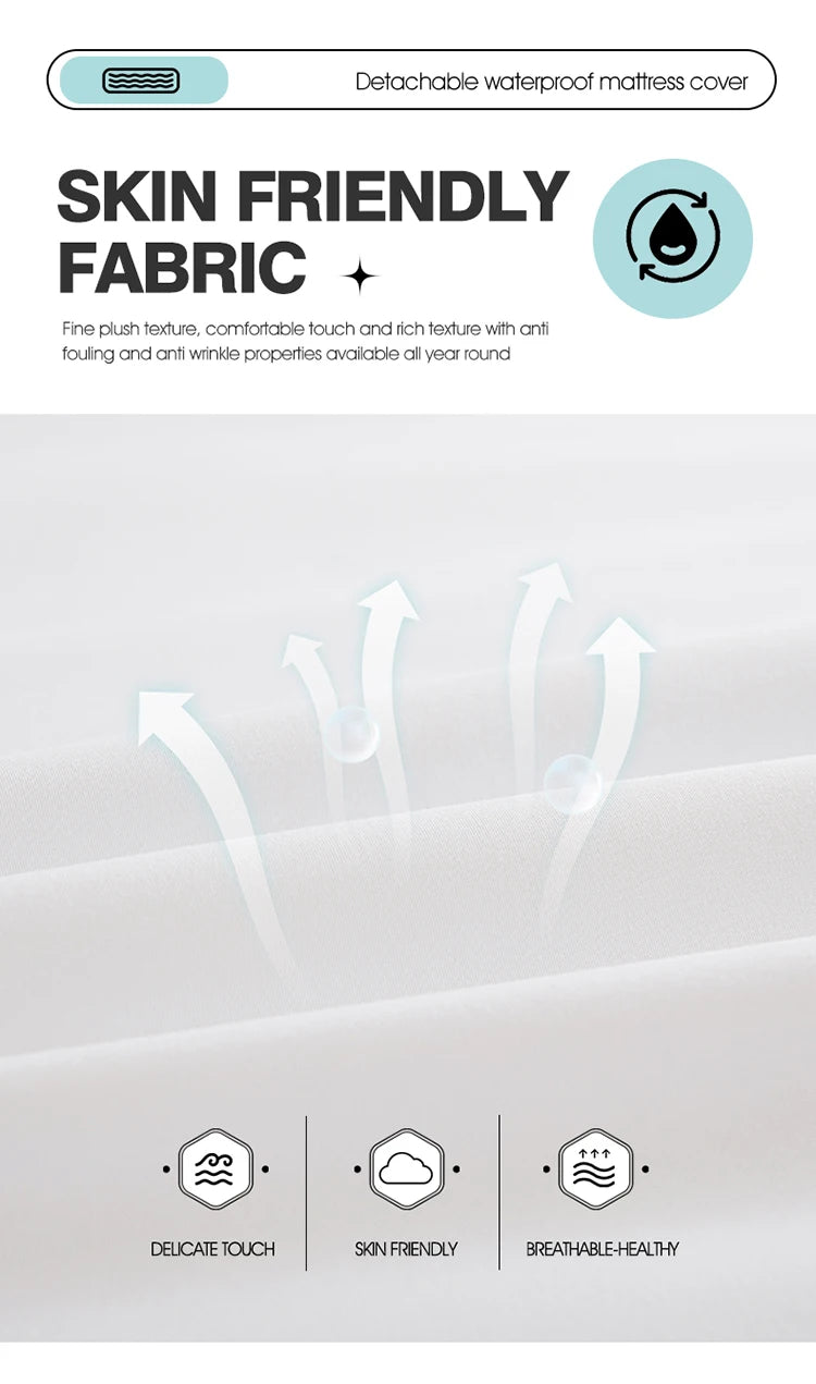 Waterproof Mattress Protector with Zipper - Soft, Breathable & Noiseless Cover for Single, Double, Queen, or King Size Bed