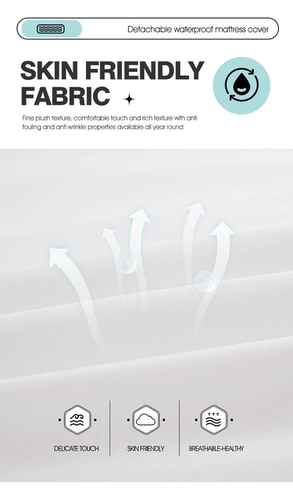 Waterproof Mattress Protector with Zipper - Soft, Breathable & Noiseless Cover for Single, Double, Queen, or King Size Bed