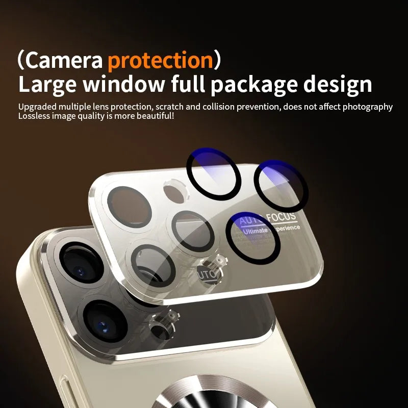 Titanium Metallic Matte iPhone Case - Luxury MagSafe Cover with Camera & Lens Protection for iPhone 12-17 Pro Max & Plus