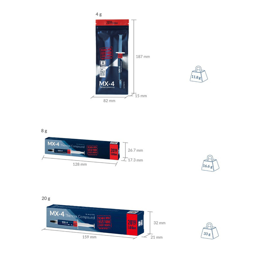 MX-4 4g Thermal Grease — High-Performance Thermal Paste for CPU, GPU & Heatsink Cooling