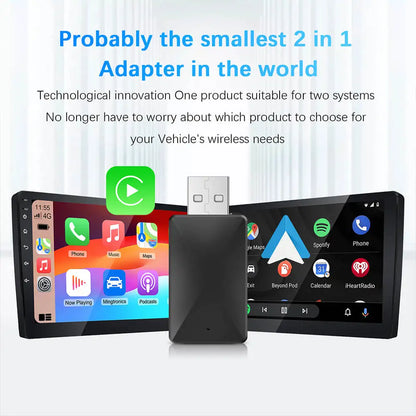 2024 Mini Apple CarPlay Wireless Adapter – Bluetooth and WiFi Dongle for Fast, Plug and Play Connection in OEM Wired CarPlay Vehicles