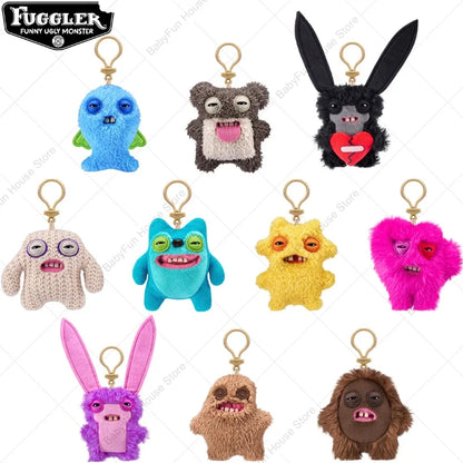 Original Fuggler Ugly Teeth Plush Keychain – Wide-Eyed Monster, Alien & Rabbit Peluche Pendant Toy