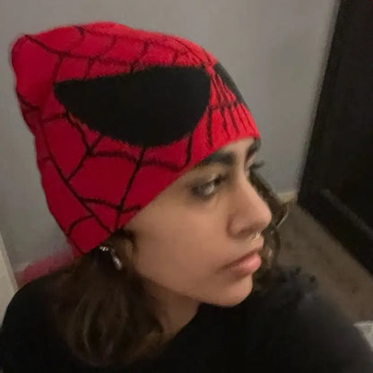 Cartoon Spider Embroidered Beanie Hat: Cozy Men's Winter Cap, Soft Knitted Wool Skullies for Autunm Warmth - Perfect Boys' Gift