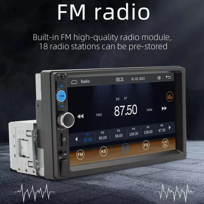 7-Inch 1-DIN Car Stereo - Touchscreen Radio with Bluetooth, Apple & Android CarPlay and Backup Camera Support