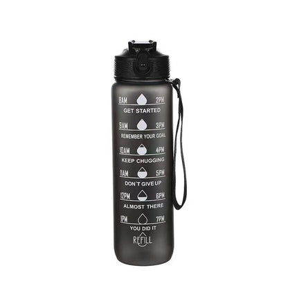 Leakproof Motivational Sport Water Bottle - 900/1000ml Drinking Bottle for Outdoor Travel, Gym, and Fitness