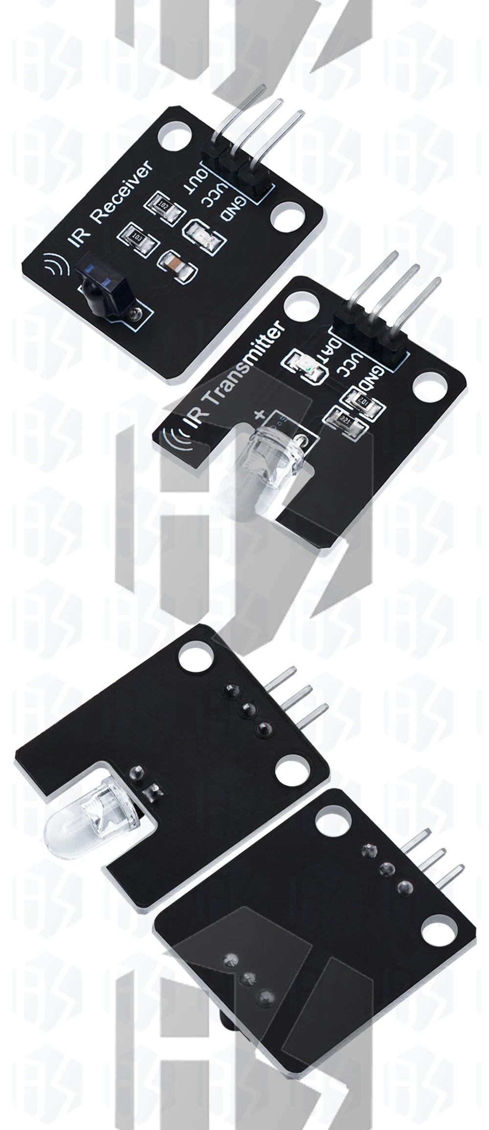 BS 1Set IR Infrared Transmitter & Receiver Module – 38kHz Digital Sensor with Remote Control for Arduino