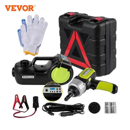 VEVOR 5 Ton 12V Electric Car Jack Kit – Portable Hydraulic Jack with Impact Wrench & LED Light for Tire Lifting and Car Repair (13.5–36cm)