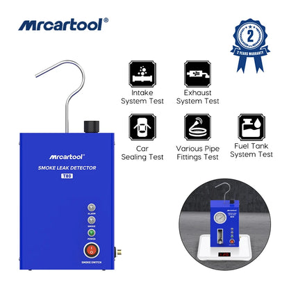 MRCARTOOL T80 Car Smoke Leak Detector with Pump | EVAP Pipe Leak Locator Diagnostic Tool for Cars & Motorcycles