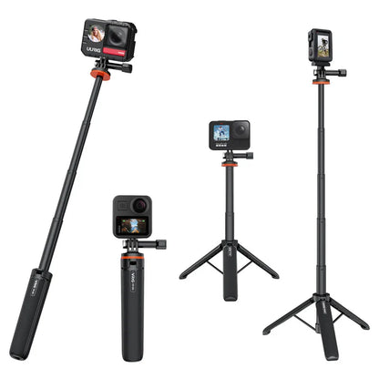 Selfie Stick Tripod – Extendable Stand Handle for GoPro 13-8, Insta360 X4, DJI OSMO Action 5/4/3 Accessories