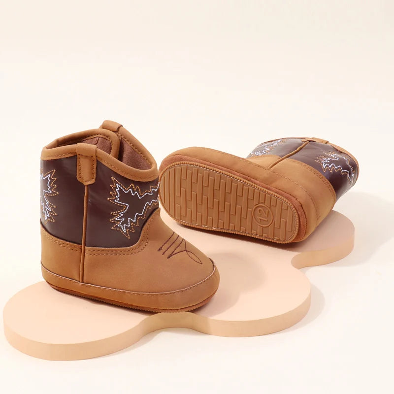 2024 Baby Little Boots – Soft PU & Cotton Prewalking Shoes for Boys & Girls, Spring Autumn Style BHX3210