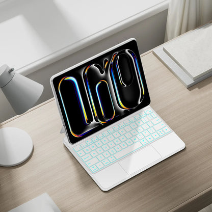 Backlit Magic Keyboard Case for iPad Pro 11/13" (2024 M4) & iPad Air M2 – Smart Folio Cover