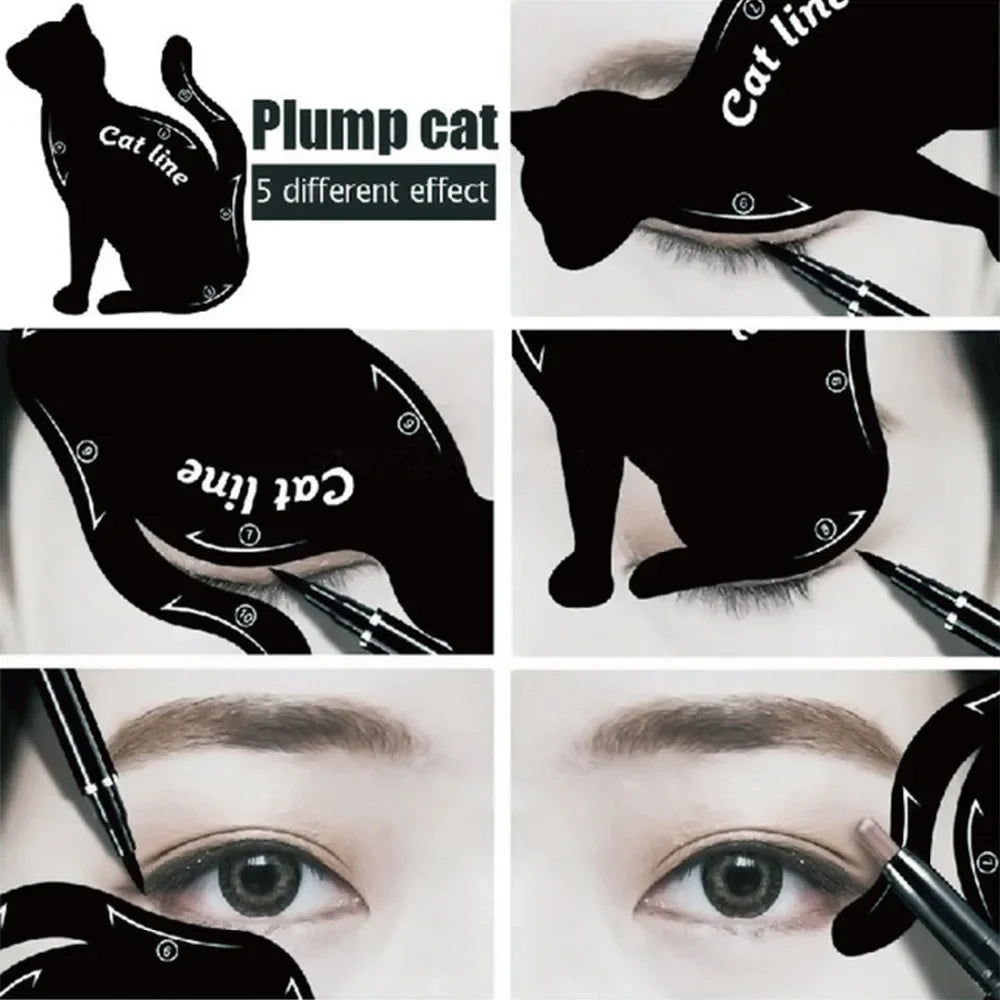 2pcs Cat-Eye Eyeliner Stencil Set – Eyeliner Stamp Templates for Precise Makeup Application