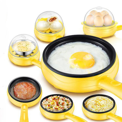 Electric Frying Pan and Omelette Maker - Mini Egg Cooker with Steamer, Automatic Power-Off - Breakfast Machine for Quick Meals