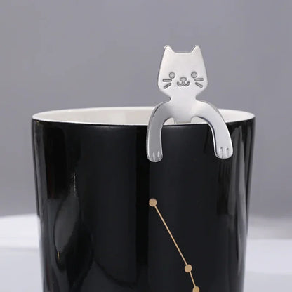 Stainless Steel Cat-Shaped Coffee Spoon – Cute Teaspoon Dessert & Ice Cream Mini Scoop for Kitchen Tableware