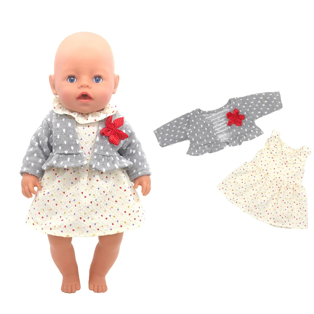 2023 New Doll Outfit Set – Cute Jumpers & Rompers for 17-Inch / 43cm Baby Reborn Dolls