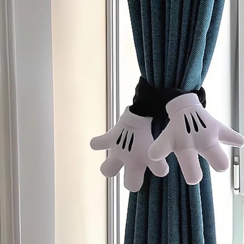 Disney Mickey Mouse Curtain Tiebacks – Plush Anime Tie Rope, Creative Cartoon Hanging Buckle for Home Decoration