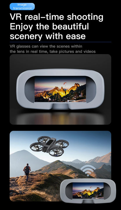 X226 Drone VR – Brushless RC Quadcopter with Dual HD Camera, Optical Flow Hover, Obstacle Avoidance, Remote Control Toy for Boys