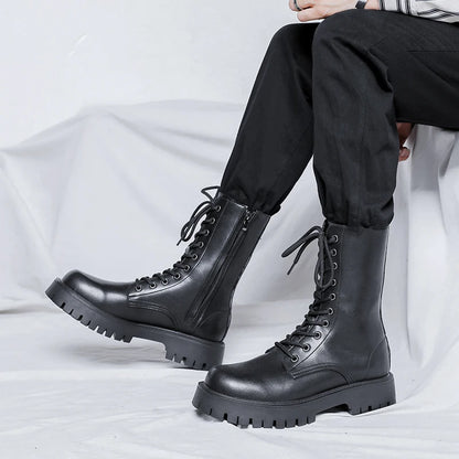 Luxury Brand Men's High Top Boots – Designer Leather Casual, Business & Outdoor Work Boots for Men