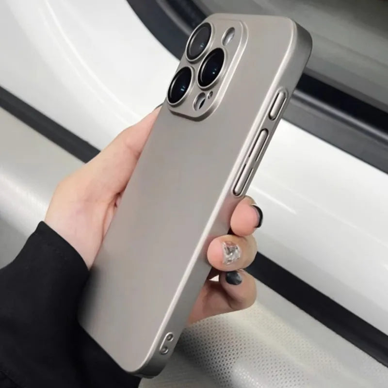 Ultra-Thin Matte iPhone Case - Slim Shockproof PC Cover with Glass Camera Protection for iPhone 11–16, Plus & Pro Max Models
